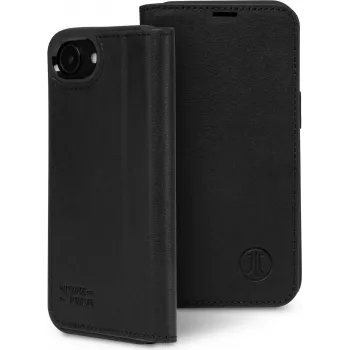 JT Berlin Tegel 360 Genuine Leather Book Case for Apple iPhone 16e - Black 11170
