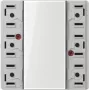 JUNG LS 5073 TSM Push-Button Switch Insert, 3-Gang, 10A 250V, Alpine White