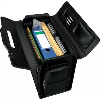 Jüscha 45057 Genuine Leather Attaché Briefcase Black