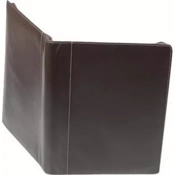 JÜSCHA Alassio A4 MONACO Zippered Leather Document Folder - Antique Dark Brown 30054