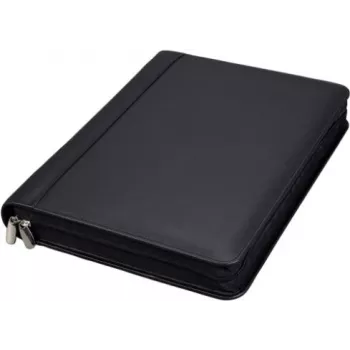 JÜSCHA Alassio BOSA A4 Document Folder with Zipper, Nappa Leather, Black (30061)