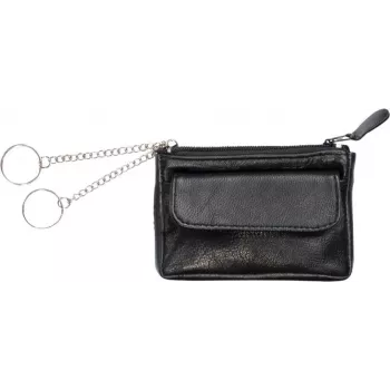JÜSCHA Alassio Key Case, Nappa Leather, Black, Front Pocket, 2 Key Rings - 1 Piece (43119)