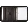 JÜSCHA Alassio LIMONE A4 Genuine Leather Conference Folder with Removable Ring Mechanism and All-Around Zipper, Black 30014