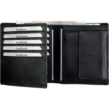 JÜSCHA Alassio Men's Leather Wallet with RFID Protection, Black 42006