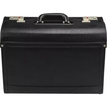 JÜSCHA Alassio Pilot Case Faux Leather Black 28L 15.6 inch Laptop 45028