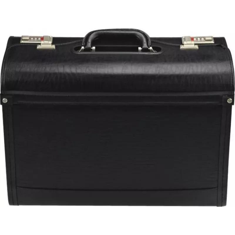JÜSCHA Alassio Pilot Case Faux Leather Black 28L 15.6 inch Laptop 45028
