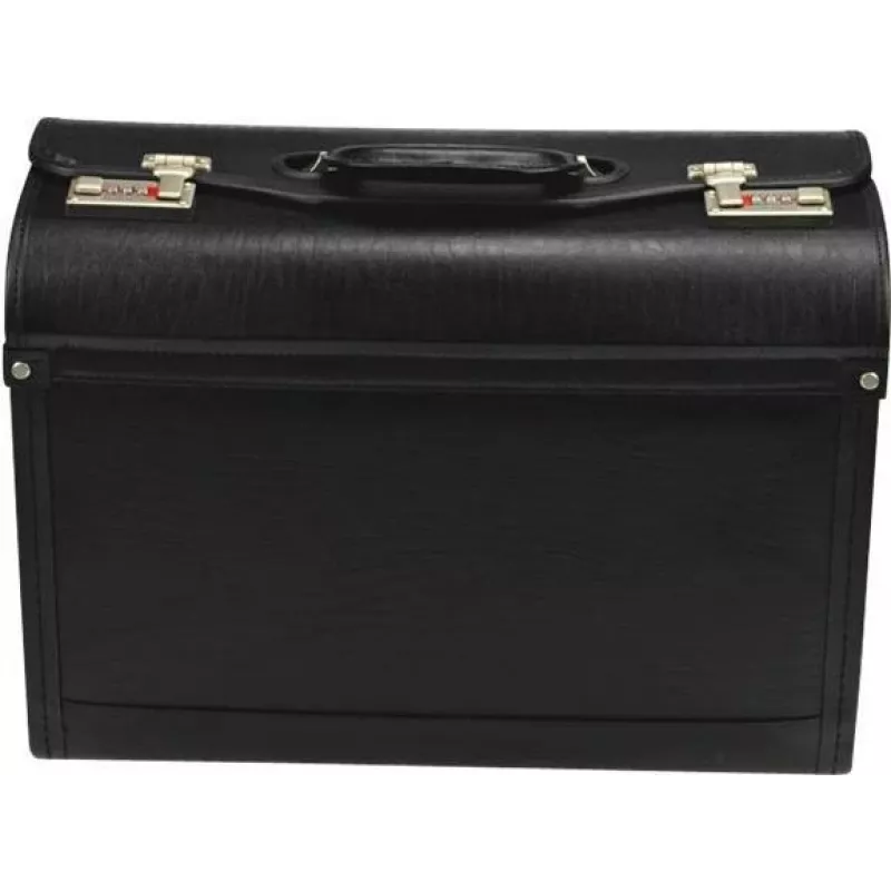 JÜSCHA Alassio Pilot Case Faux Leather Black 28L 15.6 inch Laptop 45028