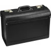 JÜSCHA Alassio Pilot Case Faux Leather Black 28L 15.6 inch Laptop 45028