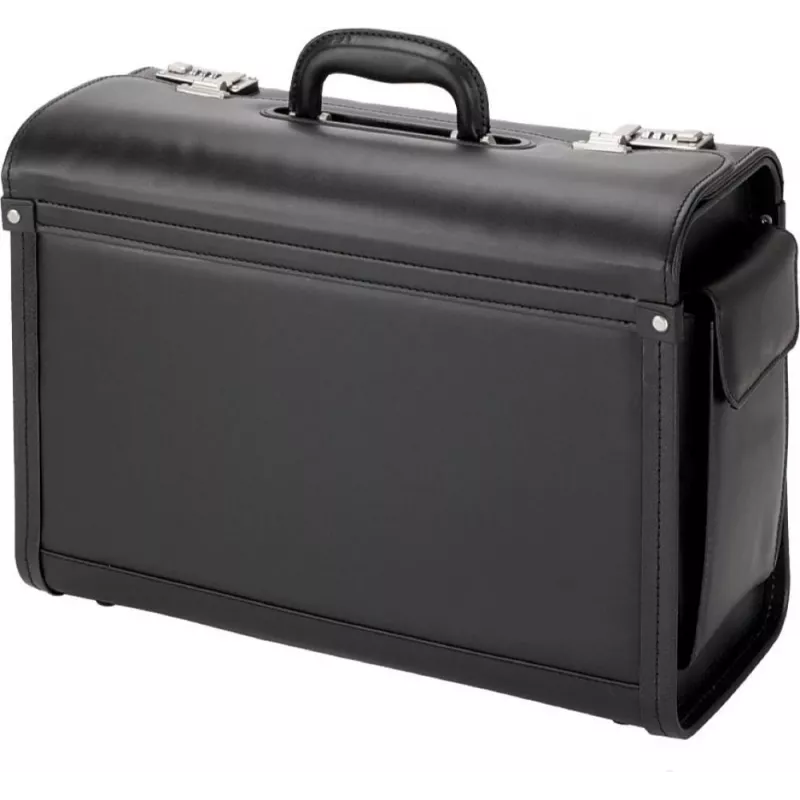 JÜSCHA Alassio Pilot Case Faux Leather Black 28L 15.6 inch Laptop 45028