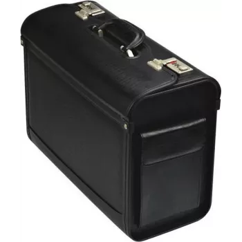 JÜSCHA Alassio Pilot Case Faux Leather Black 28L 15.6 inch Laptop 45028