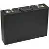 JÜSCHA Alassio PONTE Document Case Faux Leather Black A4 – 3 Compartments, 4 Card Slots, 2 Pen Loops, ID Window, Writing Pad Compartment 92300