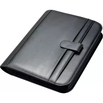 JÜSCHA Alassio RICCIONE A4 Zipper Document Folder Faux Leather Black 30040