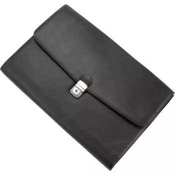JÜSCHA Alassio UDINE A4 Document Ring Binder Faux Leather Black 40 mm Spine 2-Ring 25 mm 41014