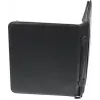 JÜSCHA RIMINI Zipper Conference Folder A4 Faux Leather Black with Notepad Compartment, Card Slots, Pen Loop, Smartphone Pocket