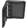 JÜSCHA RIMINI Zipper Conference Folder A4 Faux Leather Black with Notepad Compartment, Card Slots, Pen Loop, Smartphone Pocket