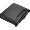 JÜSCHA RIMINI Zipper Conference Folder A4 Faux Leather Black with Notepad Compartment, Card Slots, Pen Loop, Smartphone Pocket