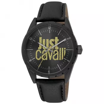 JUST CAVALLI MAN JC1G207L0035 42mm Blue Dial Leather Strap Watch