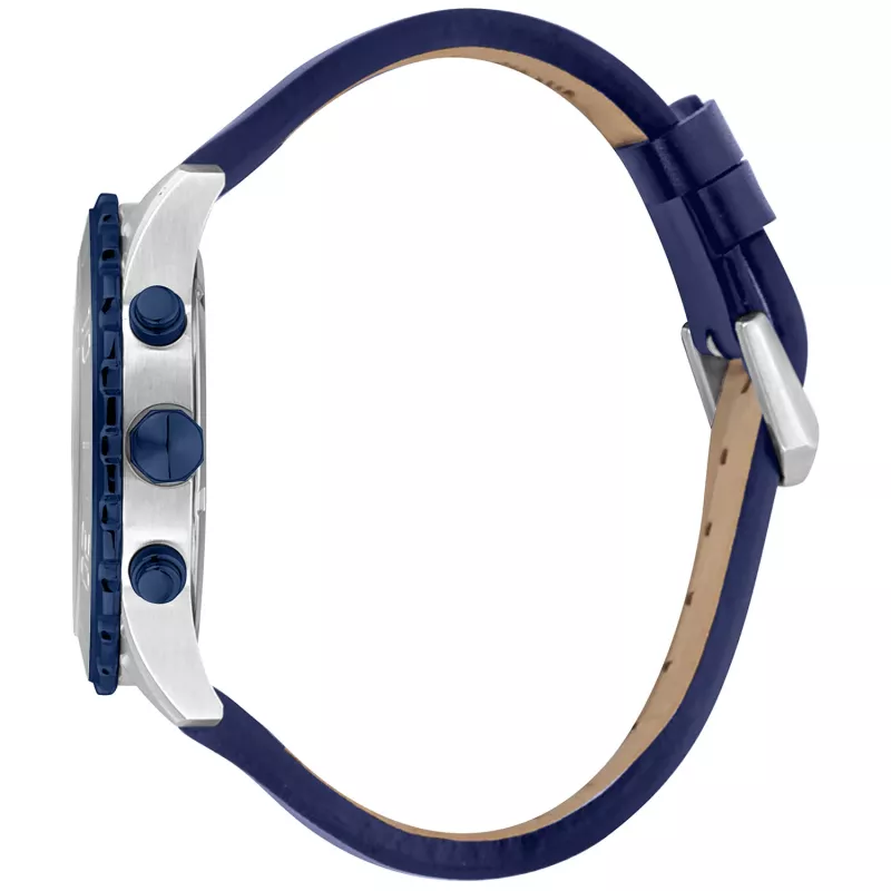 JUST CAVALLI MAN JC1G214L0045 44mm Blue Dial Leather Strap Watch