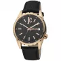 JUST CAVALLI MAN JC1G217L0035 Quartz Analog Watch 42mm Black Dial Stainless Steel Case Black Leather Strap