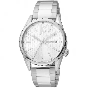 JUST CAVALLI MAN JC1G217M0055 Quartz Analog 42mm Stainless Steel Watch Blue Dial Silver Bracelet