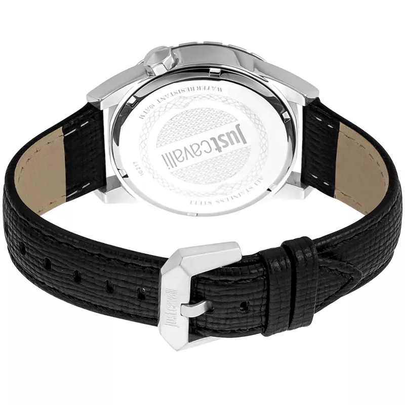 JUST CAVALLI Men's Quartz Analog Watch JC1G217L0025 42mm Blue Dial Blue Leather Strap