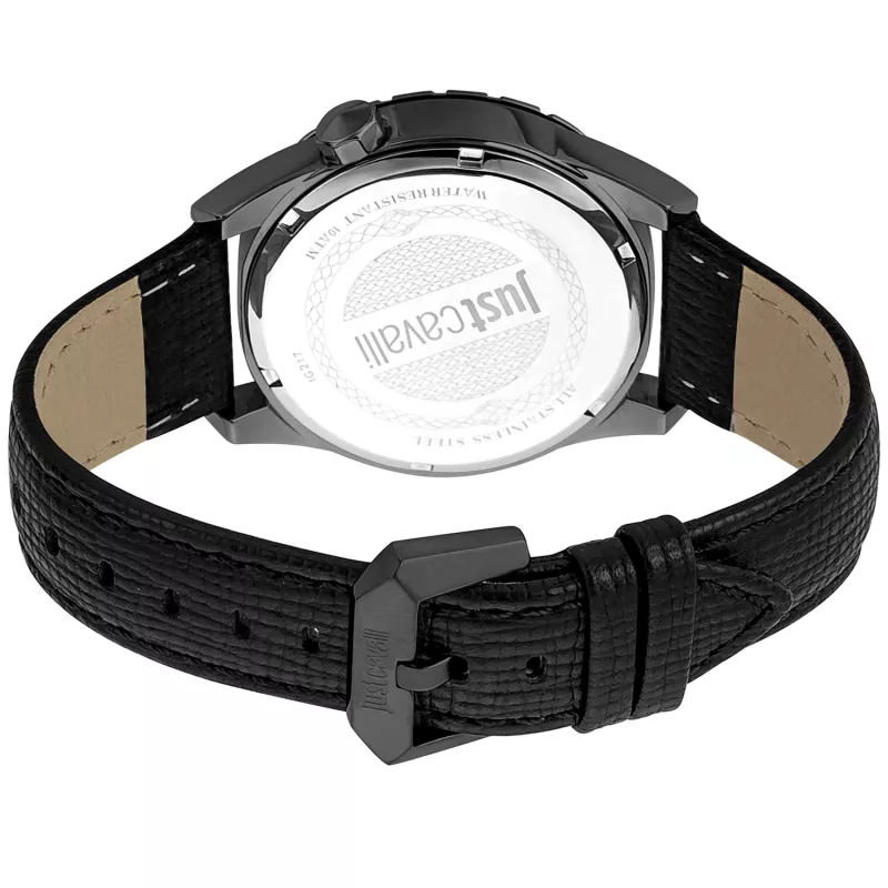 Just Cavalli Men's Watch JC1G217L0045 42mm Black Dial Leather Strap