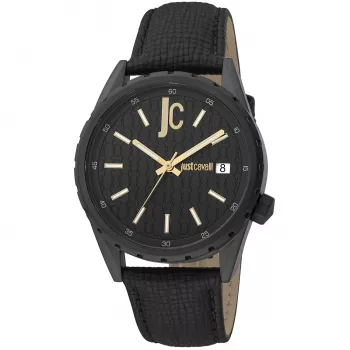 Just Cavalli Men's Watch JC1G217L0045 42mm Black Dial Leather Strap