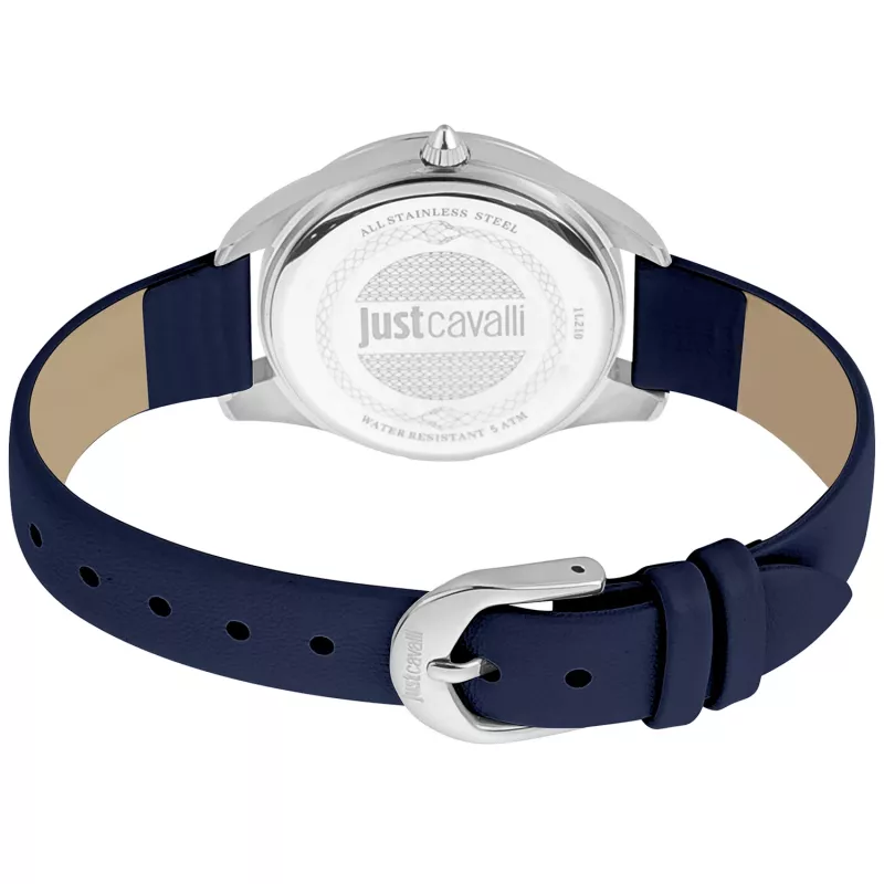 JUST CAVALLI Women's Watch JC1L210L0115 32mm Silver Dial White Leather Strap