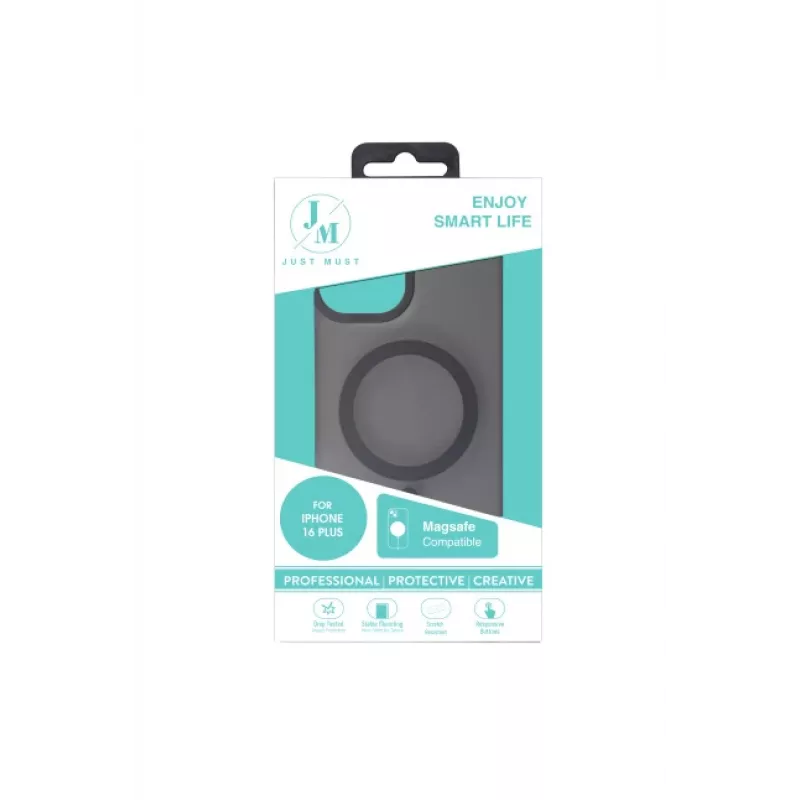 JUST MUST JM MAGSAFE SILK FROST I Case for iPhone 16 Plus Black