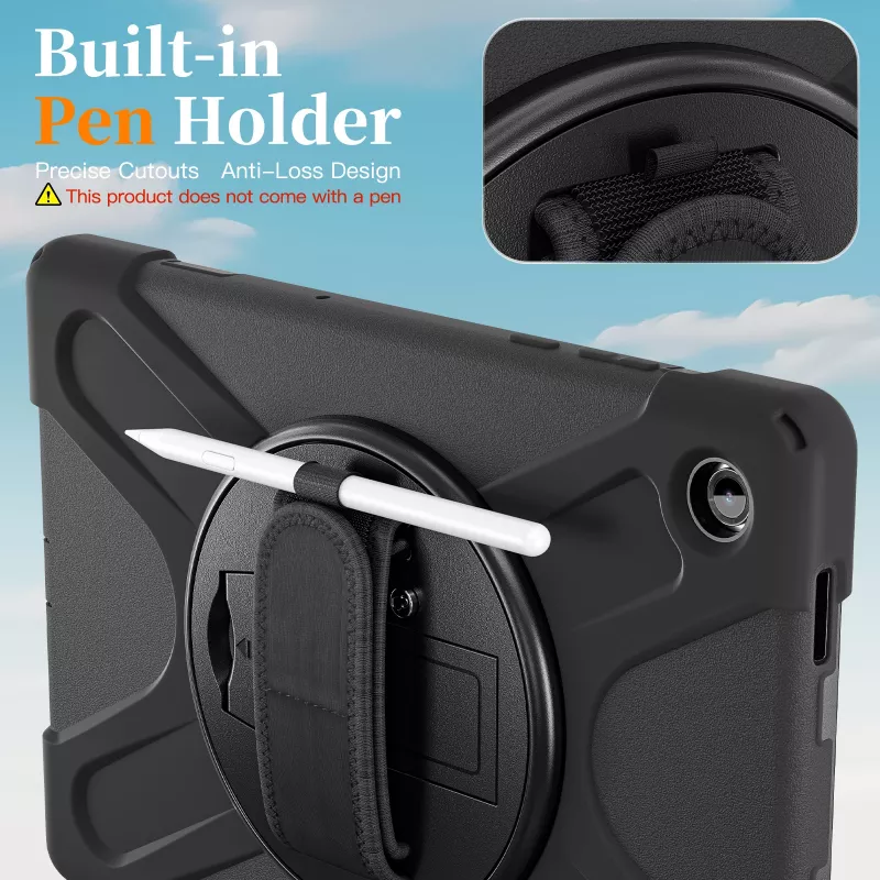 JUST MUST JM Rugged Case Grip for Samsung Galaxy Tab A11+ with a Strap Black