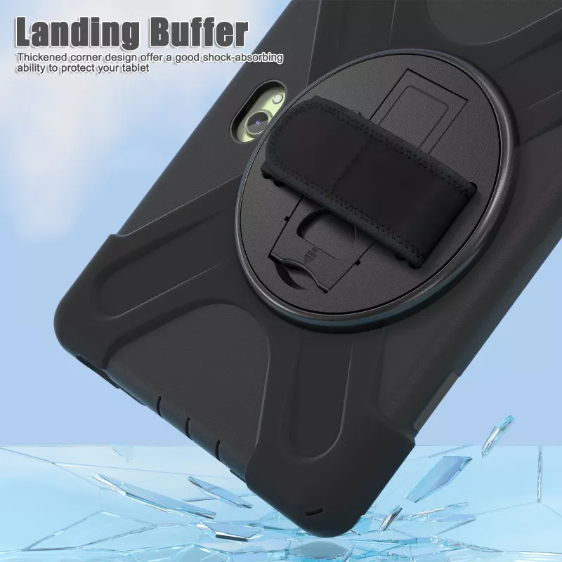 JUST MUST JM Rugged Case Grip for Samsung Galaxy Tab Active Pro/Active4 Pro/Active5 Pro with Strap Black