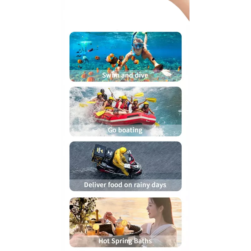 JUST MUST Waterproof Phone Pouch Black – IPX8 30m Submersible Case for Smartphones