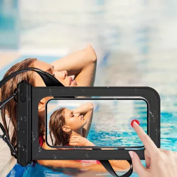 JUST MUST Waterproof Phone Pouch Black – IPX8 30m Submersible Case for Smartphones