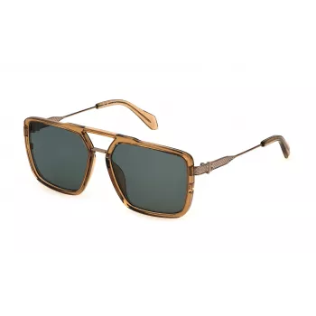 JUSTCAVALLI Men's Sunglasses SJC040-580913 Havana Brown Gradient Square Acetate 58mm