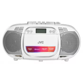 JVC RC-E451W Portable CD Player with FM/AM Radio, AUX-In, Bass Boost, White