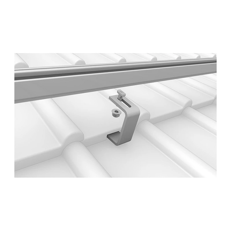 K2 Systems 1000001 Roof Hook for Tile Roofs, Stainless Steel, Base Plate 150x60x5 mm, Arm 30x6 mm