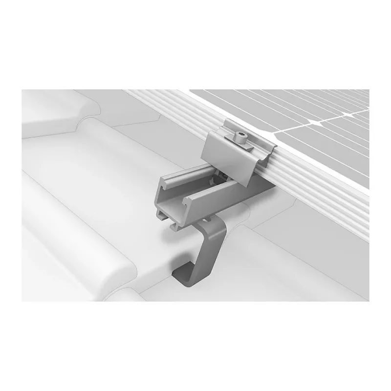 K2 Systems 1000001 Roof Hook for Tile Roofs, Stainless Steel, Base Plate 150x60x5 mm, Arm 30x6 mm