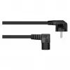 Kabelmeister 3m Power Cord, CEE 7/7 Schuko to IEC C15, 90° Angled, Black