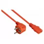 Kabelmeister 3m Schuko (CEE 7/7) to C13 Power Cord, 90° Angled, Orange