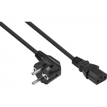 Kabelmeister Angled Schuko to C13 Power Cable 0.5m Black 0.75mm² SK0130-S005
