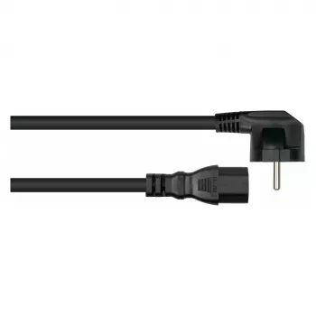 KABELMEISTER Angled Schuko to IEC C15 Power Cord 0.5m Black