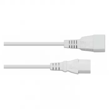 Kabelmeister C14 to C13 Power Extension Cable, White, 1m