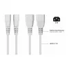 Kabelmeister C14 to C13 Power Extension Cable, White, 0.5m