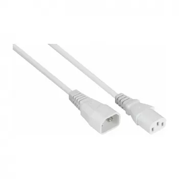 Kabelmeister C14 to C13 Power Extension Cable, White, 0.5m