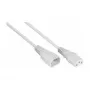 Kabelmeister C14 to C13 Power Extension Cable, White, 0.5m
