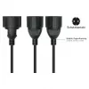 Kabelmeister C14 to Schuko Socket Power Adapter Cable 0.15m Black