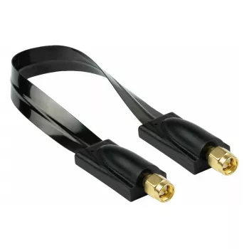 Kabelmeister Coaxial HF Window Feed-through Cable SMA Male to SMA Male, 0.2 m, 50 Ohm, Transparent