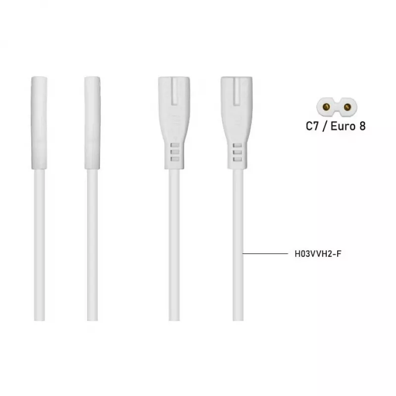 Kabelmeister Euro Extension Cable C8 Socket to C7 Plug 0.2m Black