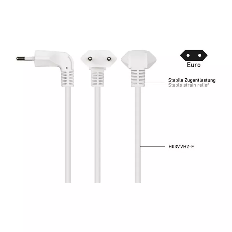 Kabelmeister Euro Extension Cable with 3 Sockets, 0.2 m, Black