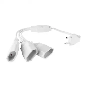 Kabelmeister Euro Extension Cable with 3 Sockets, 0.2 m, Black